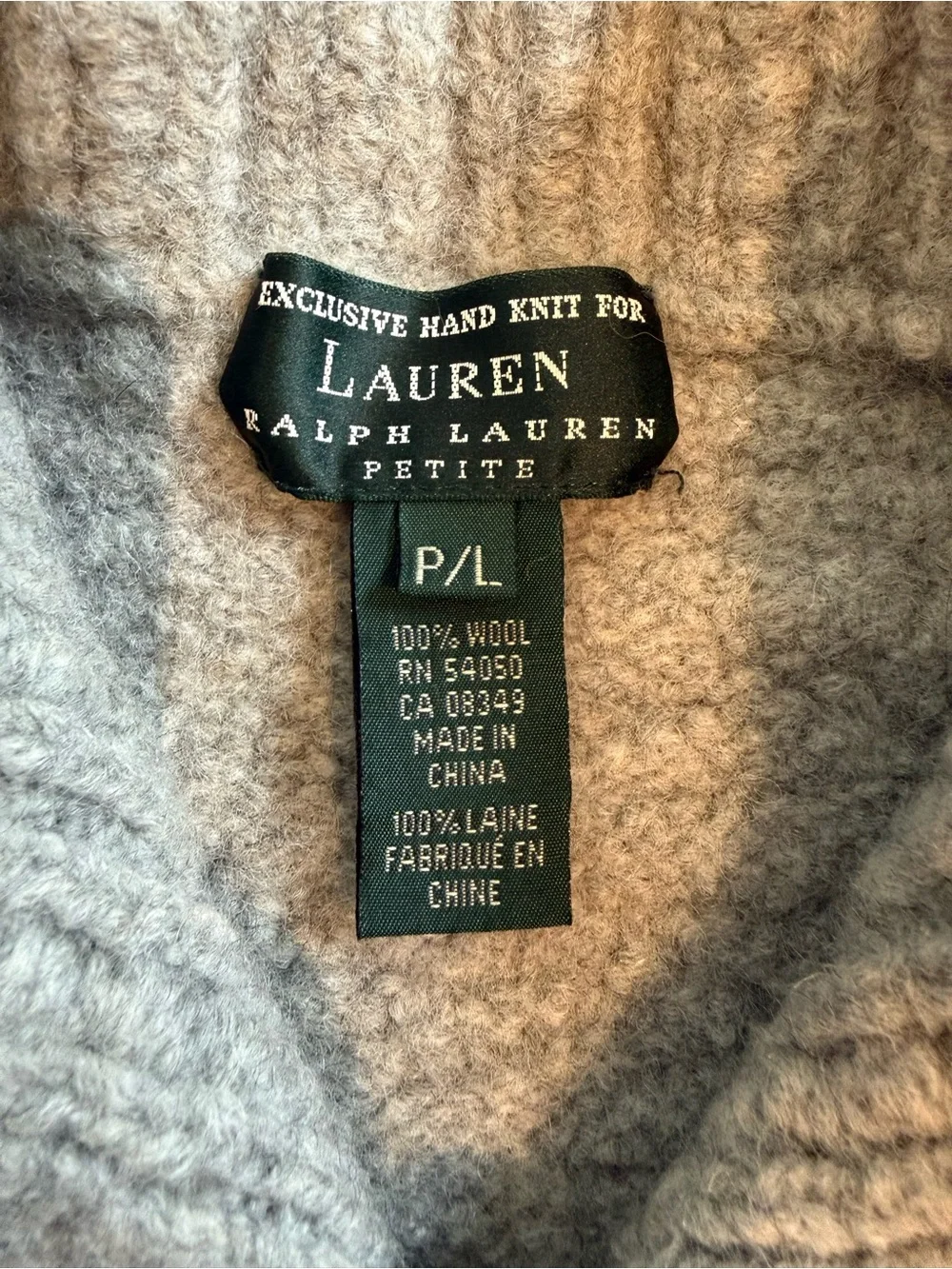 Youth Cable Knit Button-Neck Sweater - Light Gray